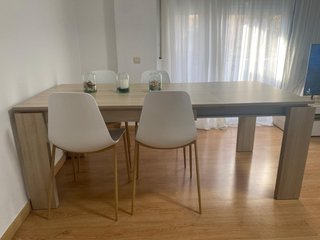 Mesa extensible madera 1,35/1,95m - alta calidad