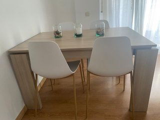 Mesa extensible madera 1,35/1,95m - alta calidad