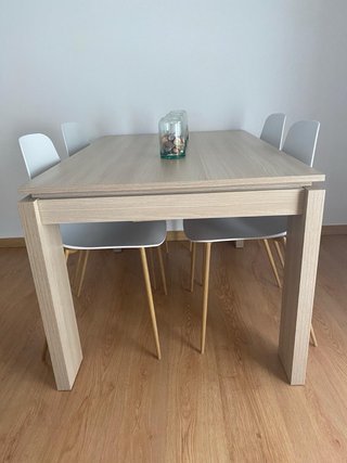 Mesa extensible madera 1,35/1,95m - alta calidad