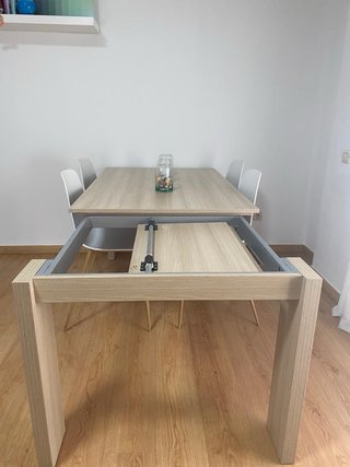 Mesa extensible madera 1,35/1,95m - alta calidad