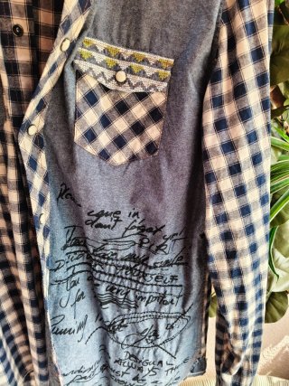 Camisa Desigual cuadros y estampado