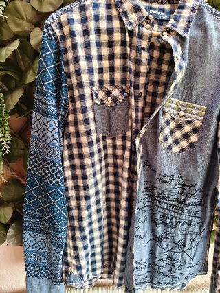 Camisa Desigual cuadros y estampado