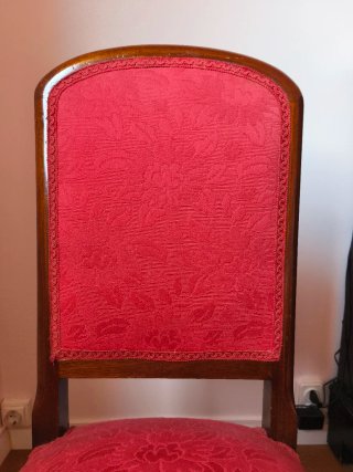 Sillas Isabelinas Antiguas Rojas y Marrones