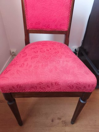 Sillas Isabelinas Antiguas Rojas y Marrones