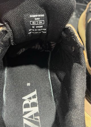 Zapatillas Zara Beige y Negro Talla 38