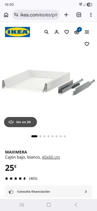 Cajón Maximera IKEA 60x40