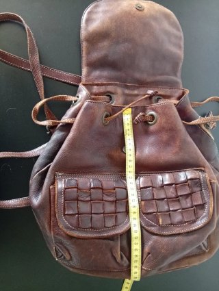 Bolso mochila cuero auténtico