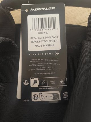 Zaino Dunlop Elite Nero/Verde Acqua