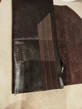 Cartera de piel marrón GRANDE