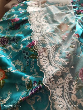 Manteletas Fallera Tul Bordado Blanco