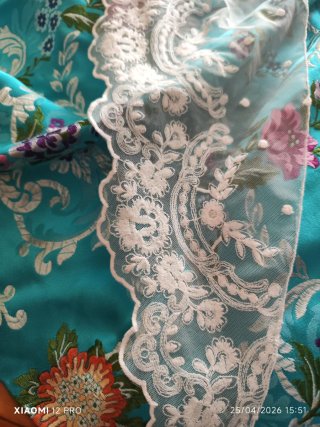 Manteletas Fallera Tul Bordado Blanco