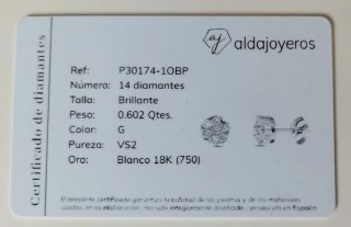 Pendientes Alda Joyeros Oro 18k Diamantes