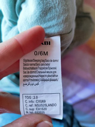 Saco dormir Kiabi 0-6m TOG 2.0