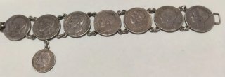 Pulsera de monedas de plata