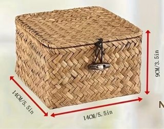 Cesta y 2 Cajas Almacenaje Mimbre