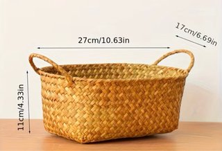 Cesta y 2 Cajas Almacenaje Mimbre