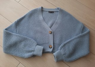 Chaqueta punto cropped azul Talla XS
