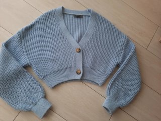 Chaqueta punto cropped azul Talla XS