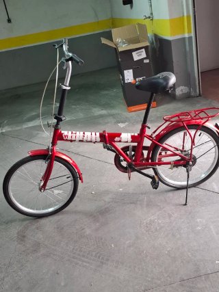 Bicicleta Plegable Urbana Roja