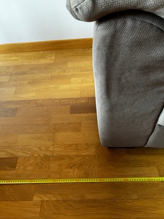 Sofá de tela beige/marrón