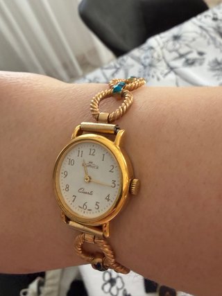 Orologio da polso donna co cinturino placcato oro