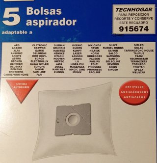 5 Bolsas Aspirador compatible con múltiples marcas