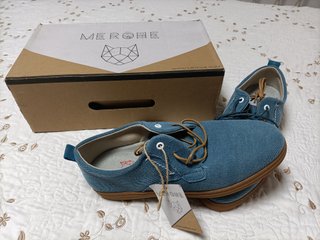 Zapatos MEROE Piel Azul/Marrón Nuevos