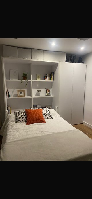 Cama abatible 1.35m + armario + baldas