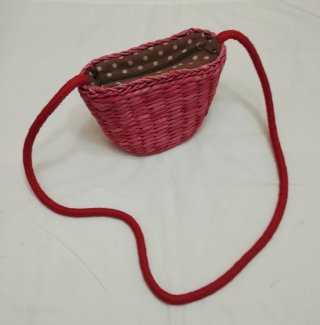 Bolso juvenil rafia burdeo