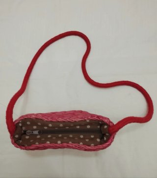 Bolso juvenil rafia burdeo