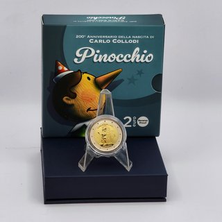 2 Euro Italia 2026 Pinocchio Reverse Proof
