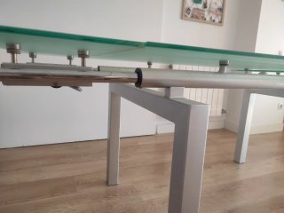 Mesa comedor cristal extensible 140-200cm