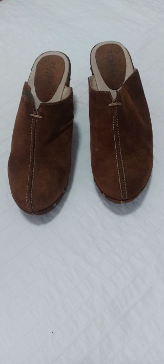 Zuecos de piel ZENDRA marrones