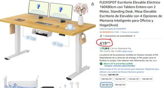 Flexispot E1 Tablero 160x80 + Protector