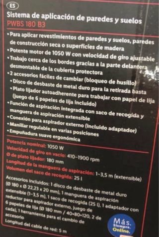 Lijadora de suelos y paredes Parkside