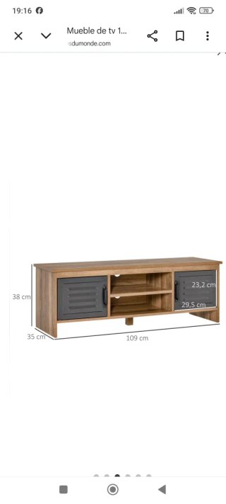 Mesa TV Madera y Metal