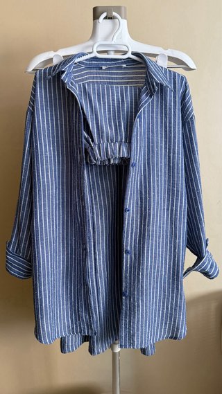 Conjunto rayas y pedrería