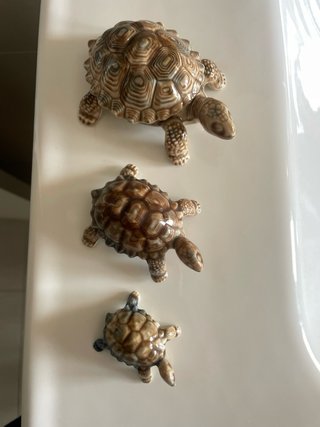 Set 3 Tortugas Cerámica Decorativas Porcelana Wade