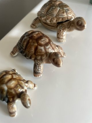 Set 3 Tortugas Cerámica Decorativas Porcelana Wade