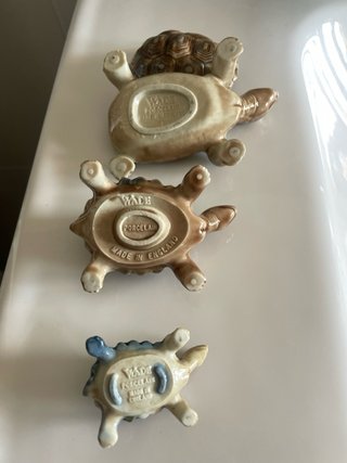 Set 3 Tortugas Cerámica Decorativas Porcelana Wade