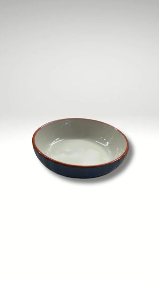 Plato ovalado de cerámica azul oscuro