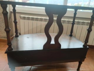 Mueble TV madera vintage curvo