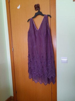 Vestido fiesta morado talla 46