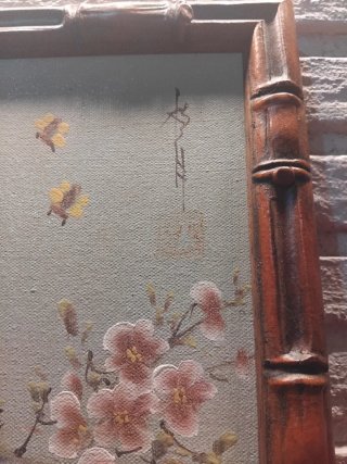 ARBOL CEREZO EN FLOR CON PÁJAROS.