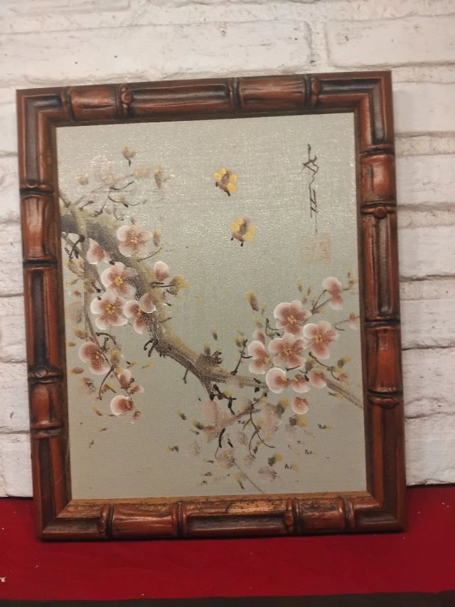 ARBOL CEREZO EN FLOR CON PÁJAROS.