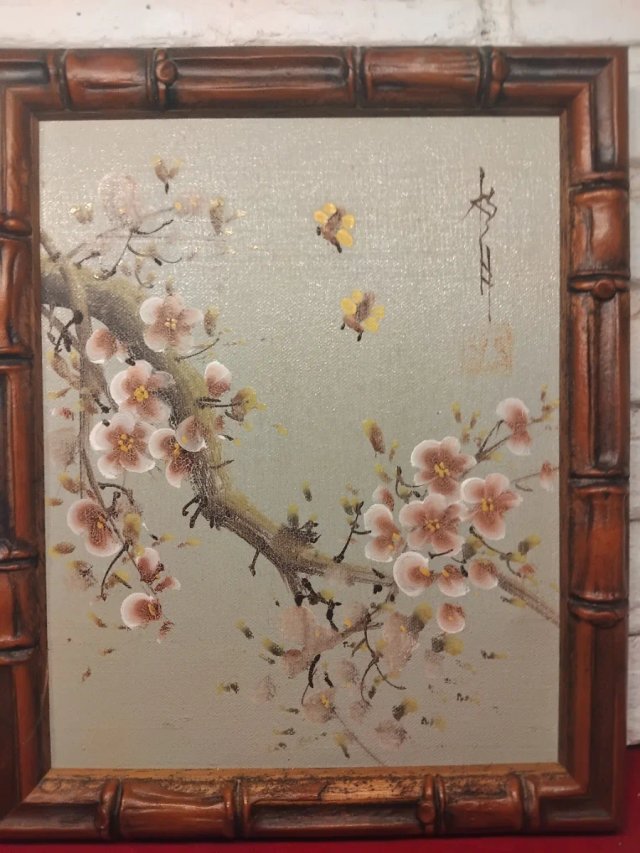 ARBOL CEREZO EN FLOR CON PÁJAROS.