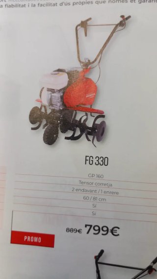 Motocultor Honda FG314 Rojo