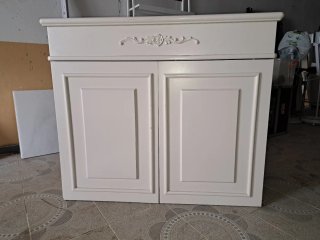 Mostrador recepción blanco madera