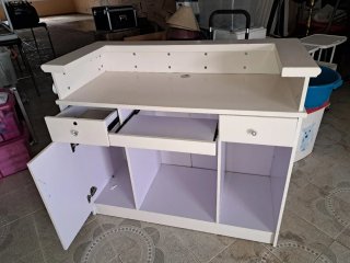 Mostrador recepción blanco madera