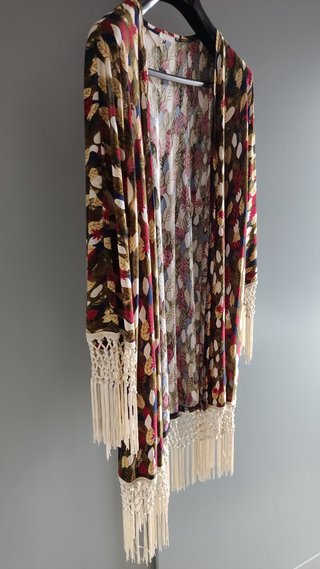 Conjunto kimono + pantalón ancho estampado